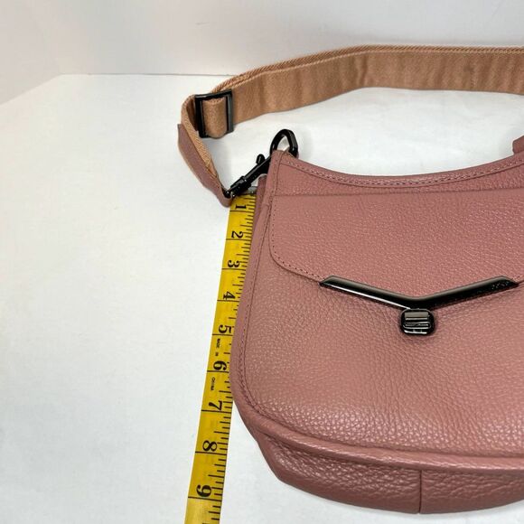 Valentina Botkier Saddle Leather Hobo Blush Pink Crossbody Shoulder Bag Womens - Picture 10 of 11